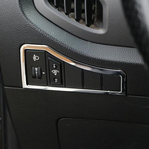 Color My Life Car Chrome Headlight Switch Cover Trim Sticker For Kia Sportage R SportageR 2011 2012 2013 2014 2015 Accessories