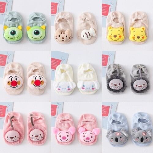 Baby Cartoon Socks Fashion Doll Socks Newborn Anti slip Toddler Socks Boys Girls Invisible Socks Infant Cotton Socks