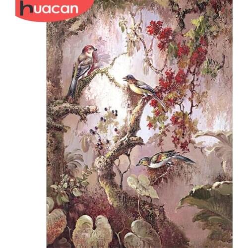 HUACAN 5D DIY Diamond Painting Bird Rhinestones Pictures Diamond Embroidery Animal Cross Stitch Mosaic Art Home Decoration