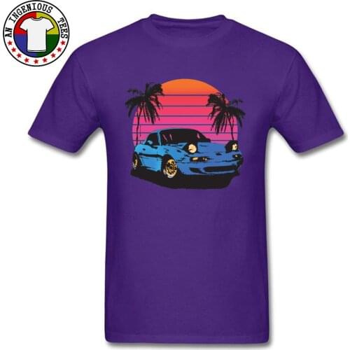 Wave Sunset Car Classic T Shirts Mens Back To The Future Car Funny Tshirts 100% Cotton New Print Tee Shirt Happy New Year