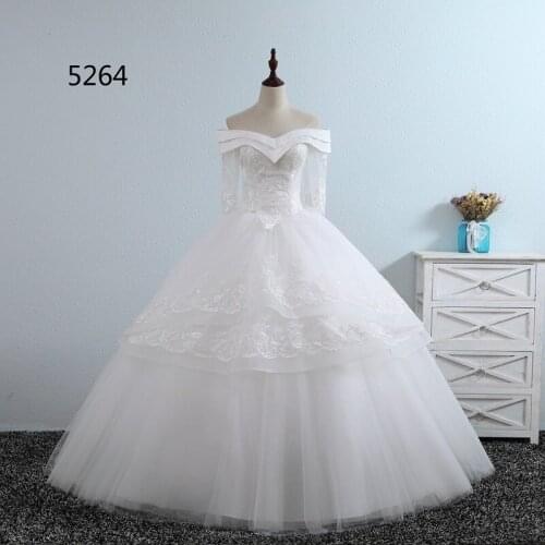 Fashion Robe De Mariage Princess Lace Edge Simple White Cascading Off The Shoulder Strapless Wedding Dress Gorgeous Gelinlik