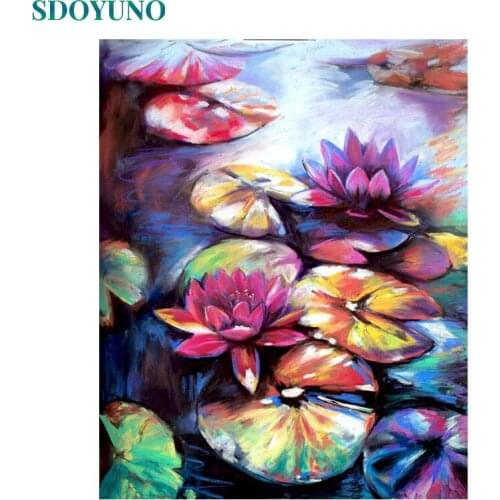 SDOYUNO 60x75cm Pictures By Numbers DIY Painting By Numbers On Canvas Digital Hand Painting Flowers Frameless Home Decor