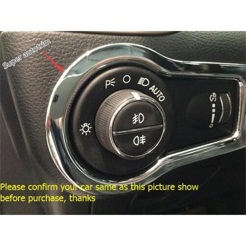 Lapetus Head Lights Lamp Switch Button Cover Trim 1 Pcs Fit For Jeep Cherokee 2014 2015 2016 2017 ABS Accessories Interior