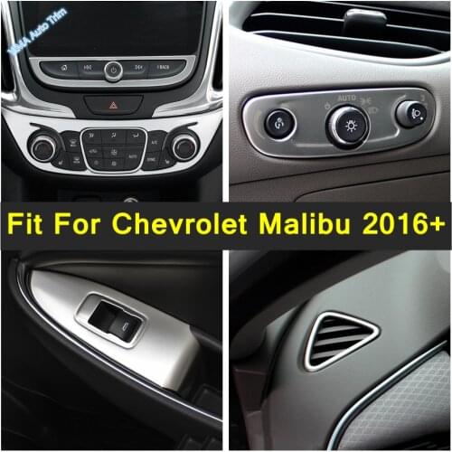 Stainless Steel Door Handle Wrist / Headlight Headlamp Switches / AC / Cover Trim For Chevrolet Malibu 2016 - 2020 Accessories