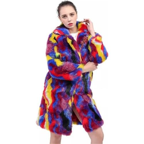 SWYIVY 9XL Plus Big Size Long Design Faux Fur Coat Women 2020 Winter New Warm Fur Coats Color Winter Outwear Lady