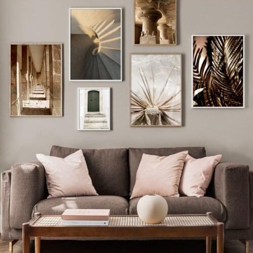 Spin stairs corridor Dandelion Golden Leaf Wall Art Canvas Painting Nordic Posters And Print Wall Pictures For Living Room Decor