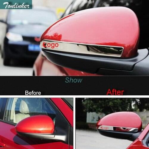 Tonlinker 2 PCS DIY Stainless Steel Reversing rearview mirror Case Sticker for Chevrolet Classic Cruze 2009-15 Part Accessorie