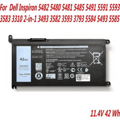 High Quality YRDD6 Laptop Battery For Dell Inspiron 5482 5480 5481 5485 5491 5591 5593 3583 3310 2-in-1 3493 3582 3593 3793 5584