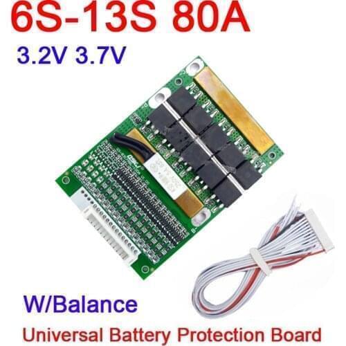 6S-13S 35A 50A 80A BMS LiFePO4 Li-ion Lipo lithium battery protection Board Balance 24V 36V 48V 7S 8S 10S 12S batteries