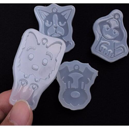1pc High Mirror Animal Puppy Crystal Silicone Mold DIY Epoxy Jewelry Pendant Moulds Uv resin molds