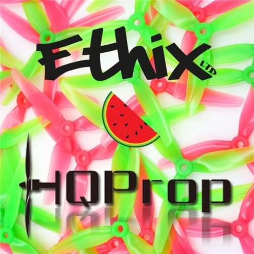 2Pairs HQPROP Ethix S3 5031 5X3.1X3 3-Blade PC Propeller Pink+Green Watermelon for RC FPV Racing Freestyle Drones DIY Parts