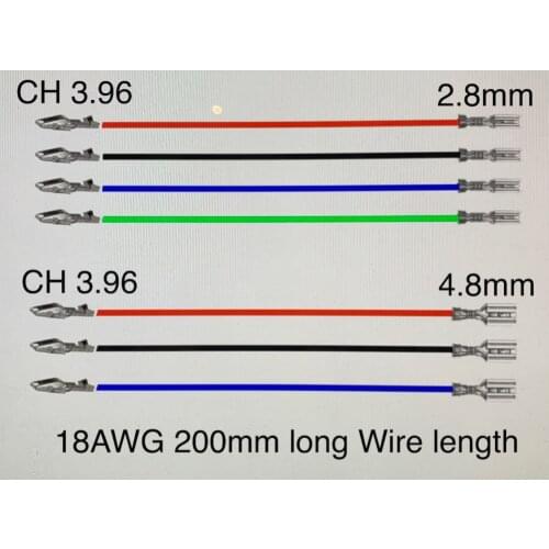 20CM18AWG VH 3.96mm to 2.8 4.8 Battery Connector Plug Female customization 3.96mm terminal wire harness