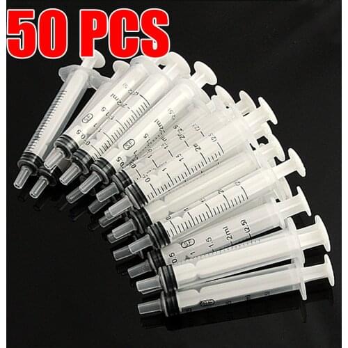 50PCS 2.5mL Injection Nutrient Syringe Solute Mixture Ink Cartridge Wholesale For Lab Medical Tool Analyze Disposable Measuring