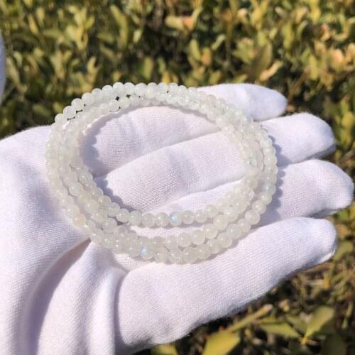 Natural Blue Moonstone Peristerite Labradorite Bracelet Fashion Women Jewelry Gift Crystal Quartz Healing