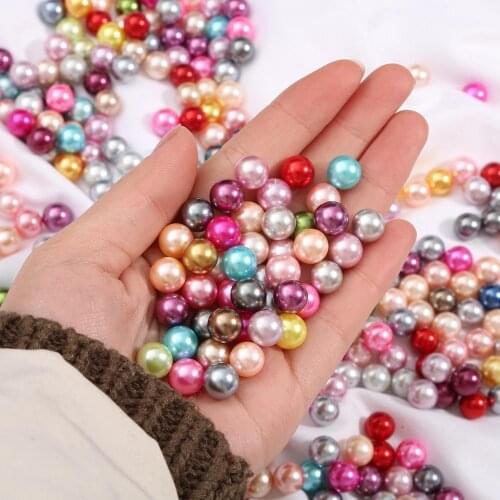 3/4/6/8/10mm Round No Hole ABS Imitation Pearl Loose Beads DIY Jewelry Making Counter Display Decor Beads Crafts Embellishment