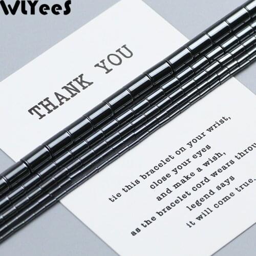 Hematite beads Natural Stone long Cylinder Square loose Beads For Women Men Bracelet Necklace Jewelry DIY Making Accessories