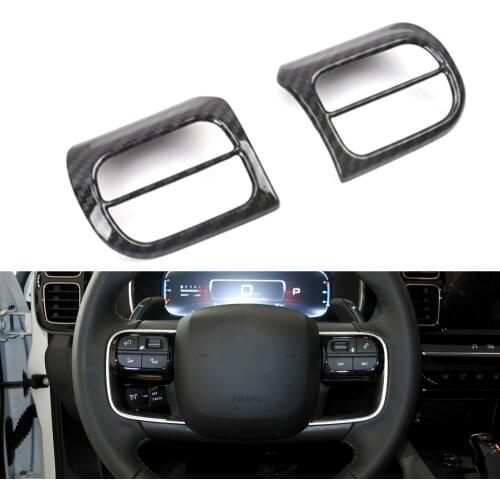 Chrome Steering Wheel Sequin Decorative Frame Cover For CITROEN C5 Aircross 2017 2018 Carbon Look Car Detector Stick Styling