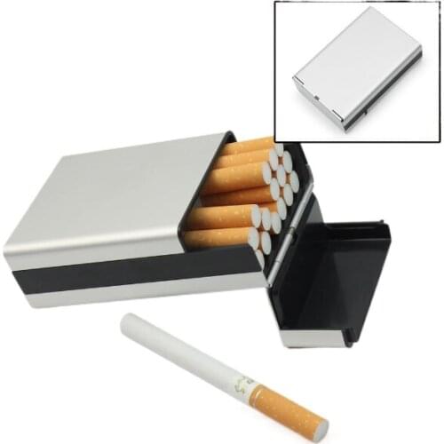 20 Capacity Mens Cigarette Case Metal Automatic Spring Cover Ultra-thin Creative Portable