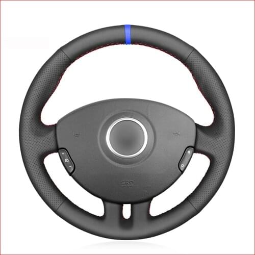Black PU Faux Leather DIY Car Steering Wheel Cover for Renault Clio 3 2005 2006 2007 2008 2009 2010 2011 2012 Clio 3 Accessories