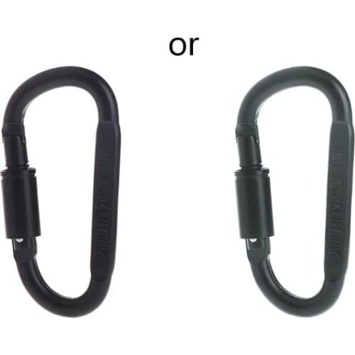 D Shaped Camping Carabiner Aluminum Alloy Locking Hook Ring Key Climbing Tools