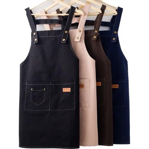 Nail Art Milk Tea Shop Canvas Apron Cute Japanese Fashion Mens and Womens Household Kitchen Workwear