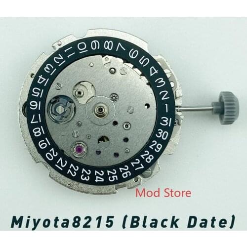 Free Metallic Dial Ring/Screws/Stem New Version Miyota8215 Movement with Black Date Finish Wheel (Date At 3)