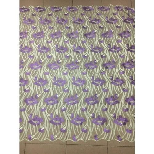 Pretty flowers embroidewred YG-788 best quality embroidered african tulle mesh lace fabric for fashion show dress