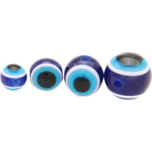 6/8/10/12mm Turkey Medusa Blue eye evil Nazar Stripe Round Acrylic Resin Beads For Diy Jewelry Accessories Handmade Craft Making