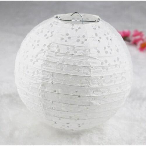 16" 40cm Round Chinese Paper Lantern White Hollow Hanging Balls Christmas Wedding Baby Shower Birthday Party Decoration Lampion