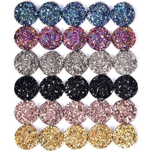 50Pcs/Set 12mm Resin Dome Cabochon DIY Scrapbook Jewelry Flat Back Rhinestone