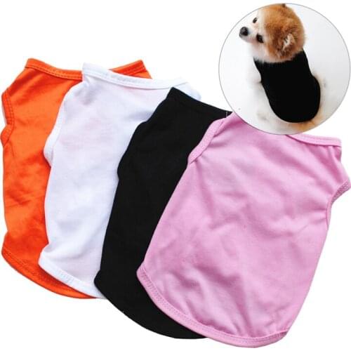 Puppy Dog Summer Cotton Vest Clothes Small Pet Basic T-Shirt Apparel Solid Color Simple
