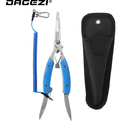DAGEZI Stainles Steel Multifunctional Fishing Plier Retention Rope For Carp Fishing tackle Hook Remove Cut Fishing Line Tools