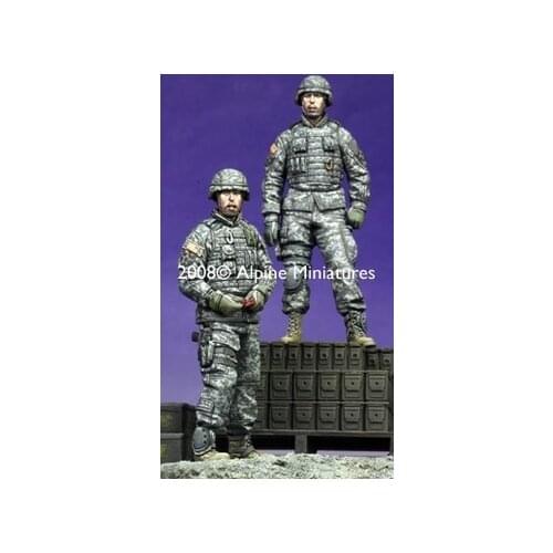 1/35 WW2 US tanks member soldiers 2 people WWII Resin Model Kit figure Free Shipping