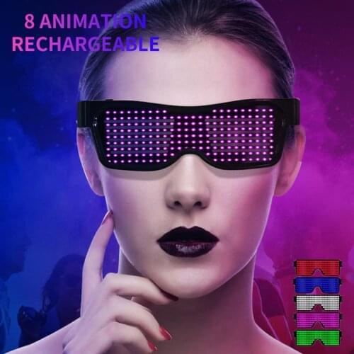 New 11 Modes Quick Flash Led Party Glasses USB charge Luminous Glasses Concert light Toys Dropshipping