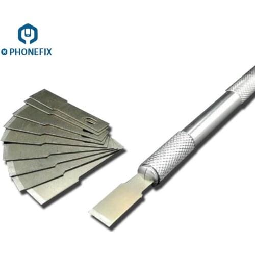 PHONEFIX Flat Metal Blade Shovel Phone LCD Screen Repair Rubber Shovel UV Glue Knife OCA UV Glue Except With Different Blades