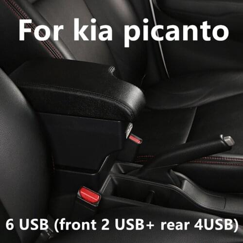 For kia picanto armrest box central Store content Storage box armrest box USB interface