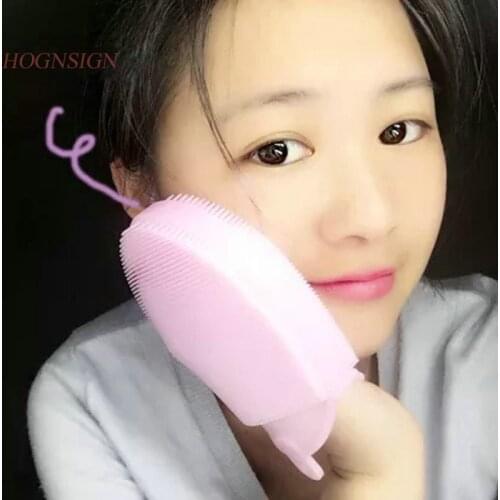 Portable Silicone Bath Brush Baby Shampoo Massage Back Soft Fur Bathing Tool Double Sided Descaling Wash Beauty Artifact Body