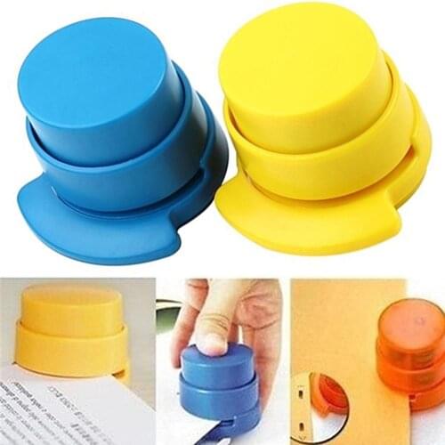 Transparent Staple-Free Stapler Home Paper Binding Binder Paperclip Stationery Office School Supplies #R40