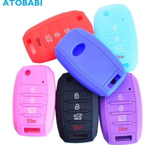 Silicone Car Key Cover For Kia Rio Sportage Soul Sedona Optima Sorento Forte Folding Keychain Holder Remote Control Protect Case