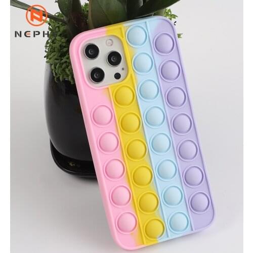 Anti Stress Silicone Case For Samsung Galaxy S20 S21 Plus Ultra A30 A50 A51 A71 Phone Cover Luxury Rainbow Cute Shell Women Girl