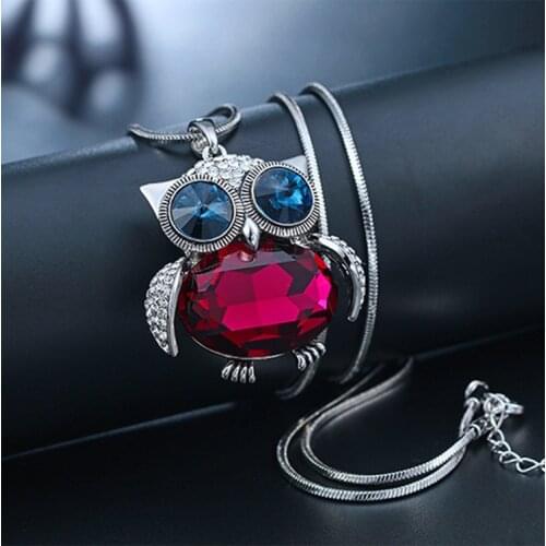 Stylish Jewelry Creative Cute Owl Pendant Long Necklace Sweater Accessories Sexy Chain Ornaments Exquisite Torque Trinket