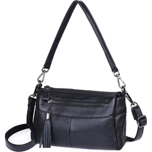 Fashion Messenger Bag Female Tote Purse Genuine Leather Crossbody Bags for Women Shoulder Bags Luxury Handbags Womens Bags