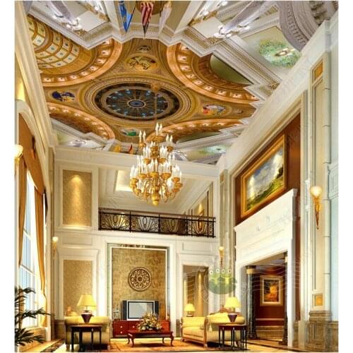 WDBH custom photo 3d ceiling murals wallpaper Splendid Palace White Roman Column decor 3d wall murals wallpaper for living room