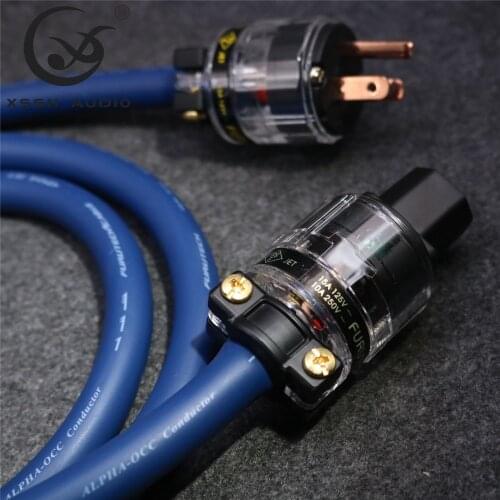 XSSH audio Hi-End Hifi amplifier OFC Pure Copper US+ IEC 3 pin pins AC Female Male Gold Plated Power Plug Power Cable Cord Wire