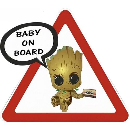 Funny Warning Car Stickers Baby on Board Super Hero Decal for Window Bumper Waterproof Sunscreen Decals PVC,13cm*11cm