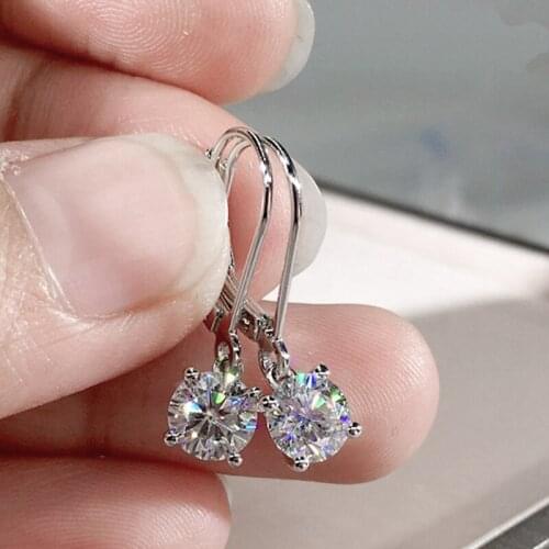 Silver Earrings For Women Cubic Zirconia Stone Earrings Wedding Engagment Women Jewelry Gift