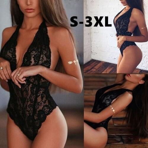 S-3XL Women Sexy Lingerie Hot Perspective Lace Sex Dress Erotic Underwear Baby Doll Dress Body Suits Sleepwear Porn Costumes