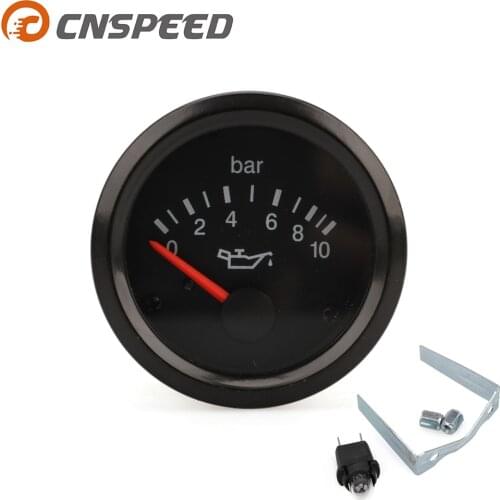 12V 2“ 52mm VDO Vision Oil Pressure Clock Car Bus Black Face Dial 0-10Bar 12 Volt YC101723