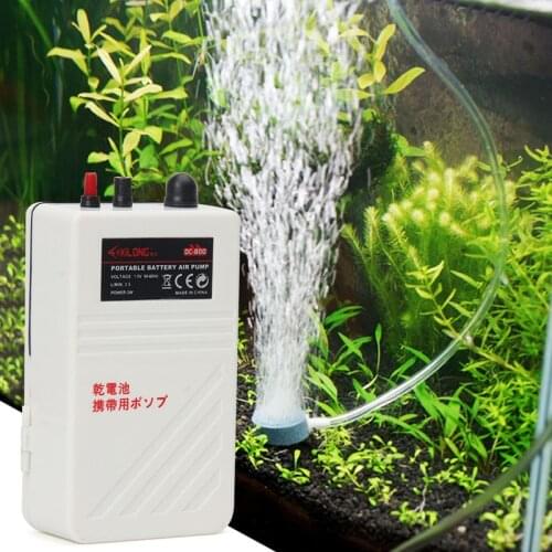 Aquarium Air Pump Single Outlet Silent Fish Tank Battery Operated Oxygen Pump Aerator Compressor 2W