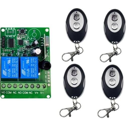 DC12V 2CH 10A Radio Controller RF Wireless Relay Remote Control Switch 315 MHZ 433 MHZ ellipse shape Transmitter + Receiver